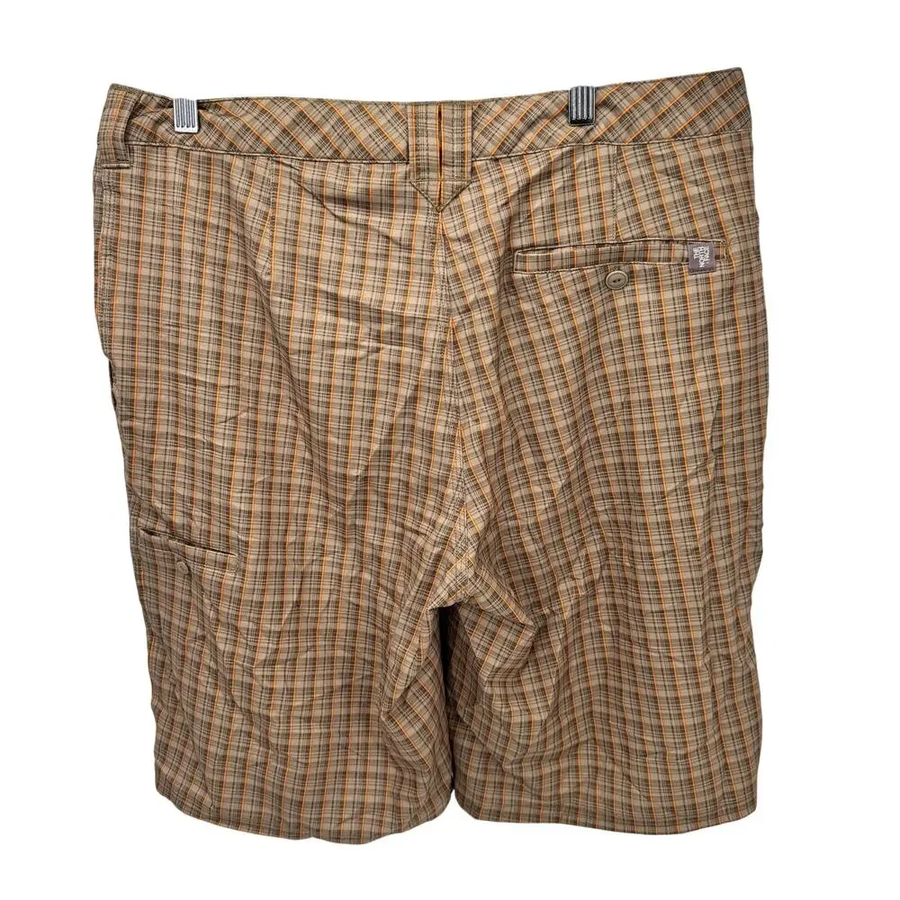 The North Face Shorts Mens 34 (35x9.5 ACTUAL) Brown Orange Plaid Gorpcore‎